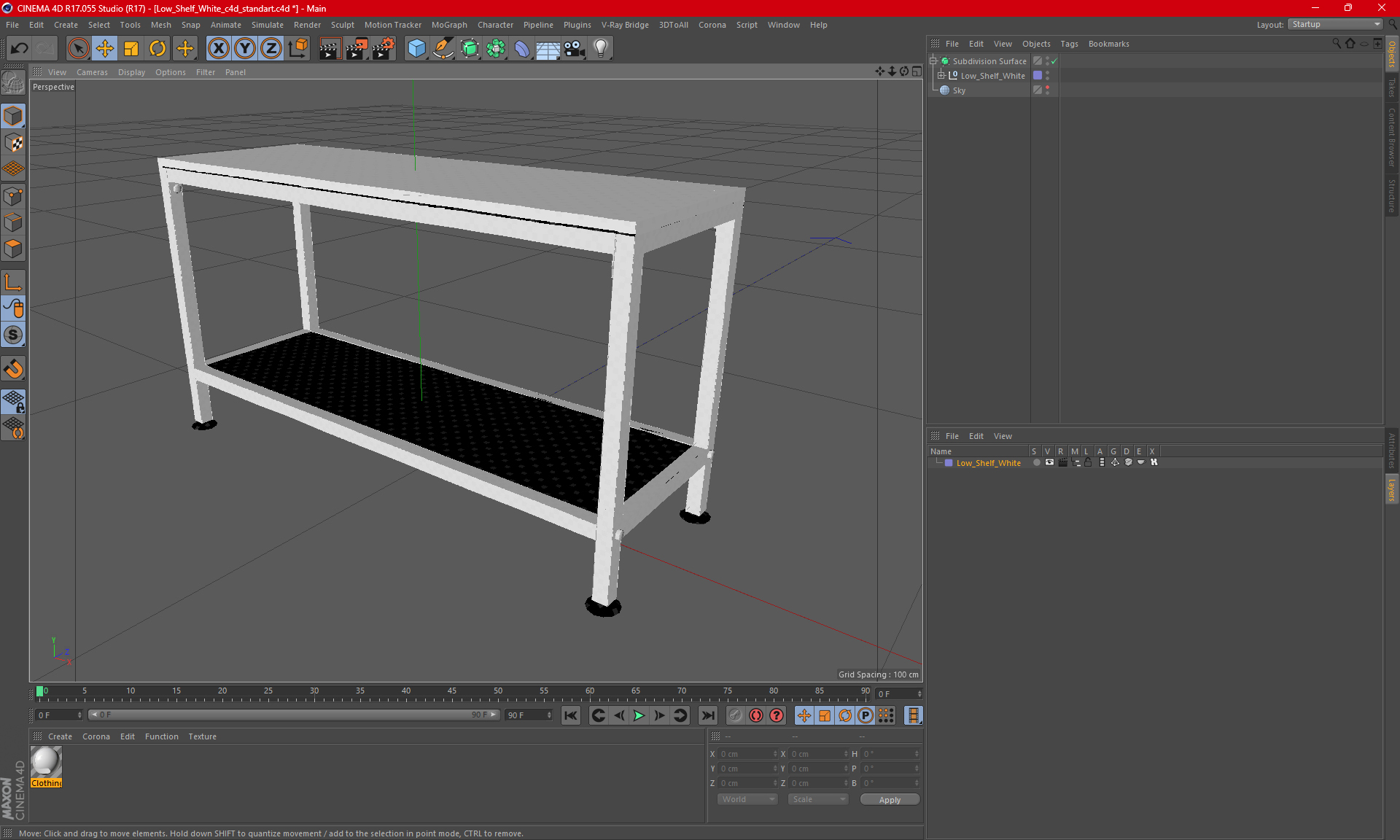 3D model Low Shelf White