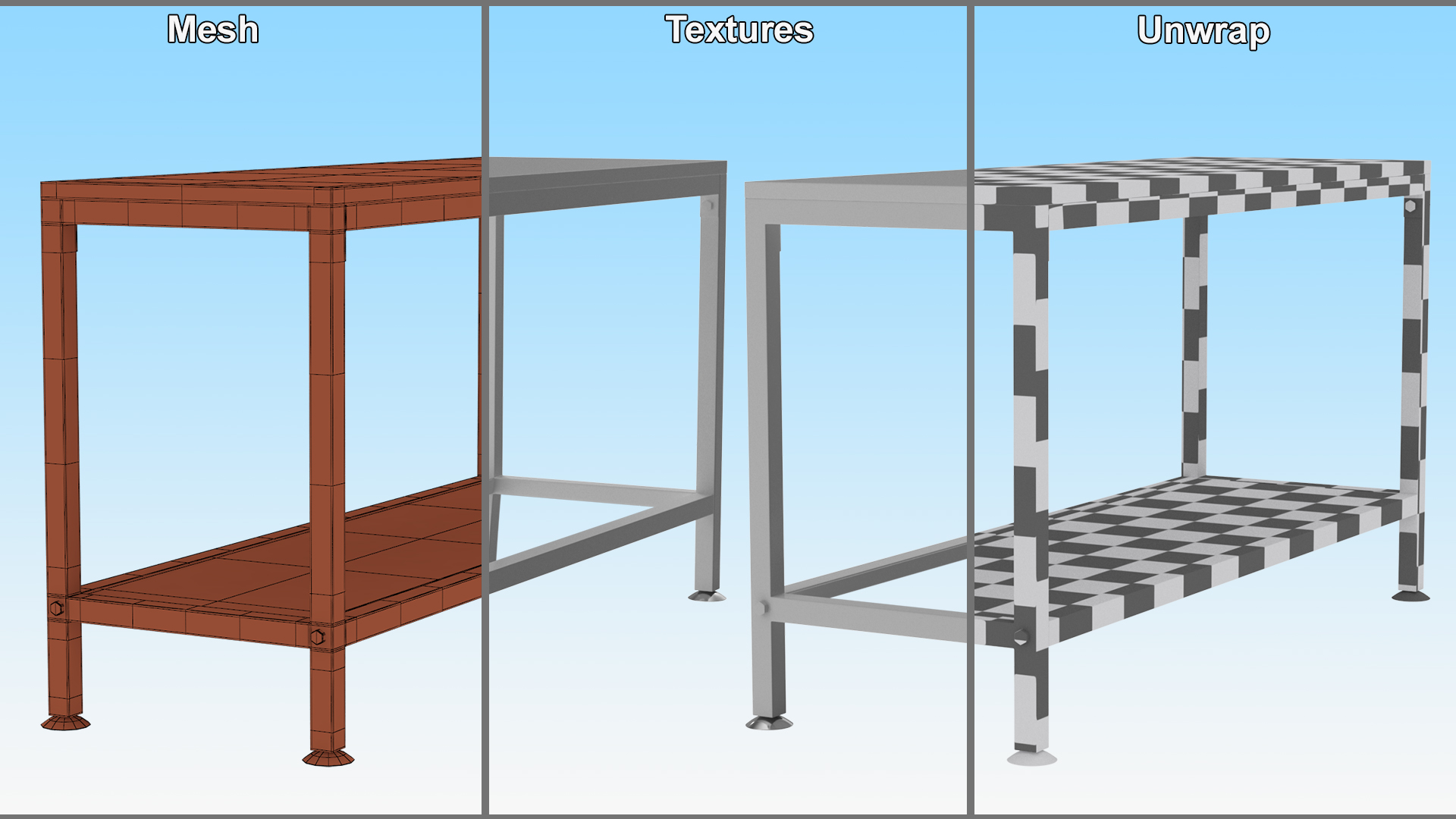 3D model Low Shelf White