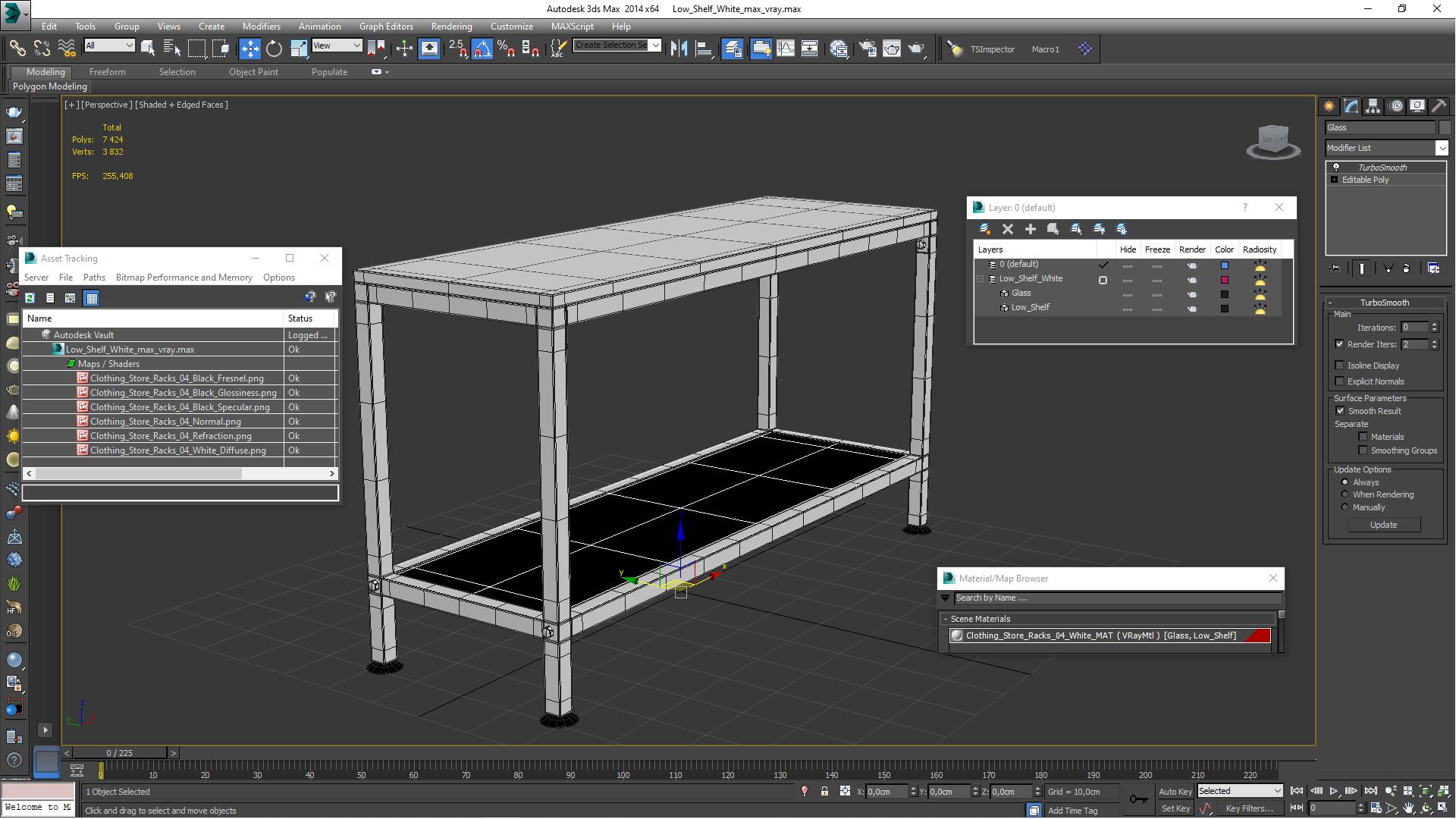 3D model Low Shelf White