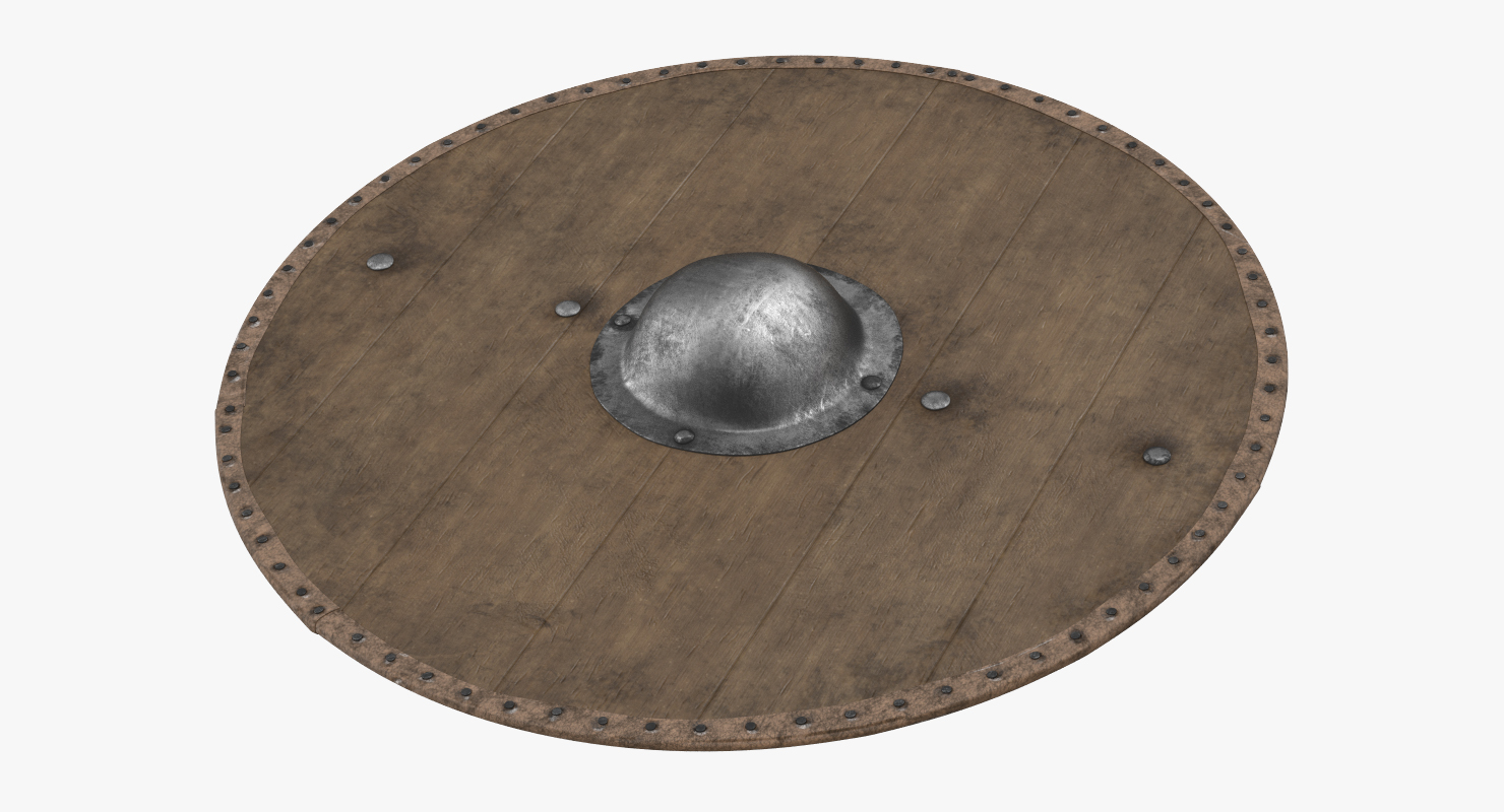 3D Medieval Round Wooden Shield model