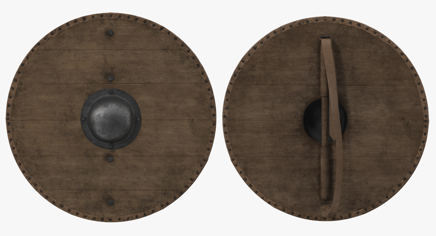 3D Medieval Round Wooden Shield model