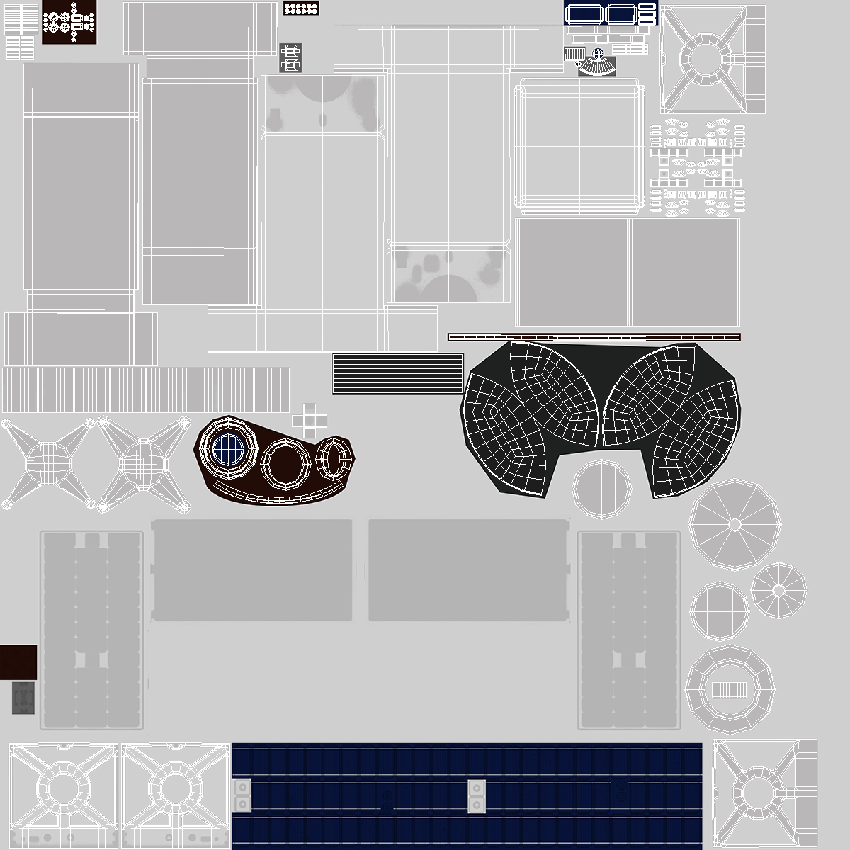 3D Satellite with Collapsed Panels