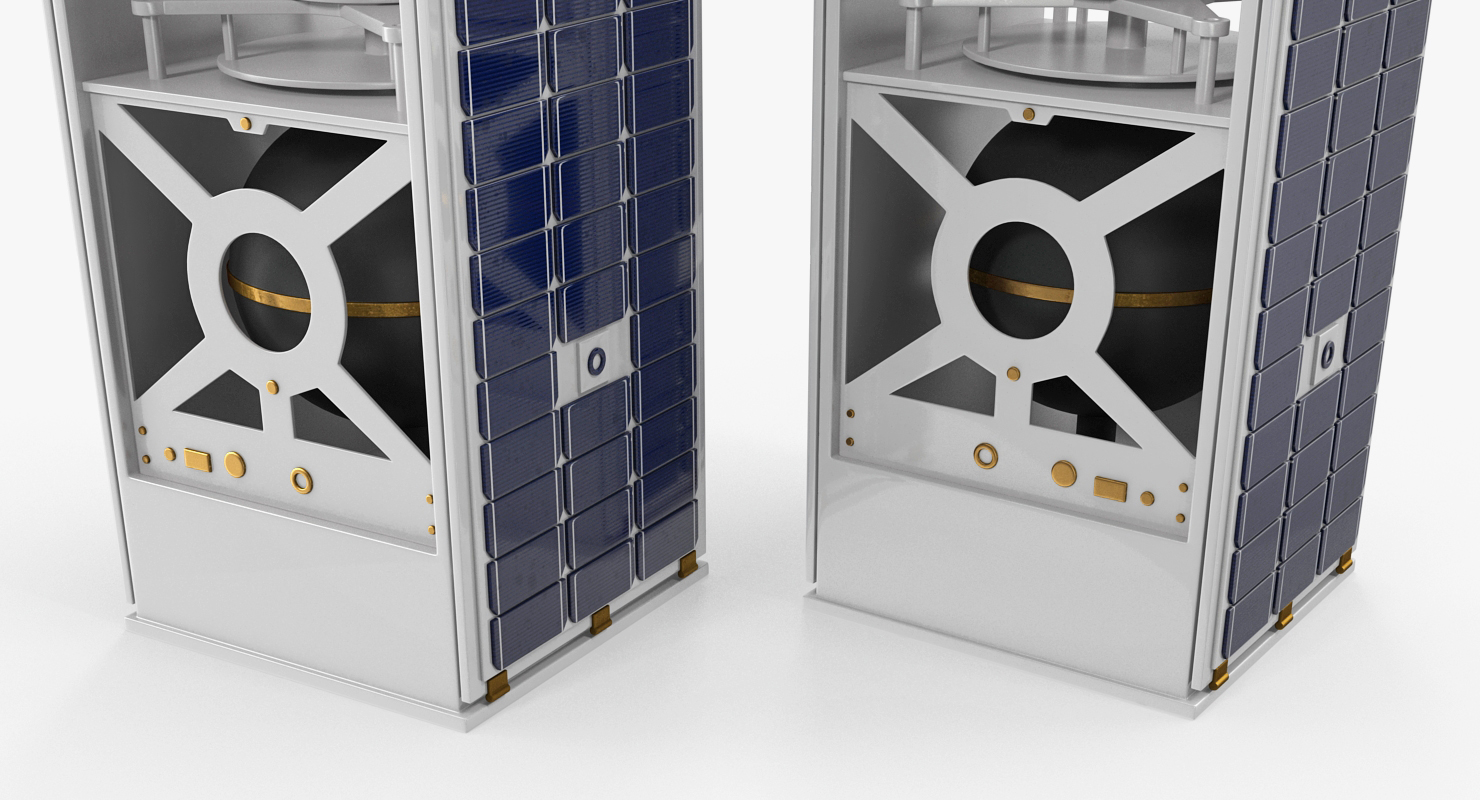 3D Satellite with Collapsed Panels