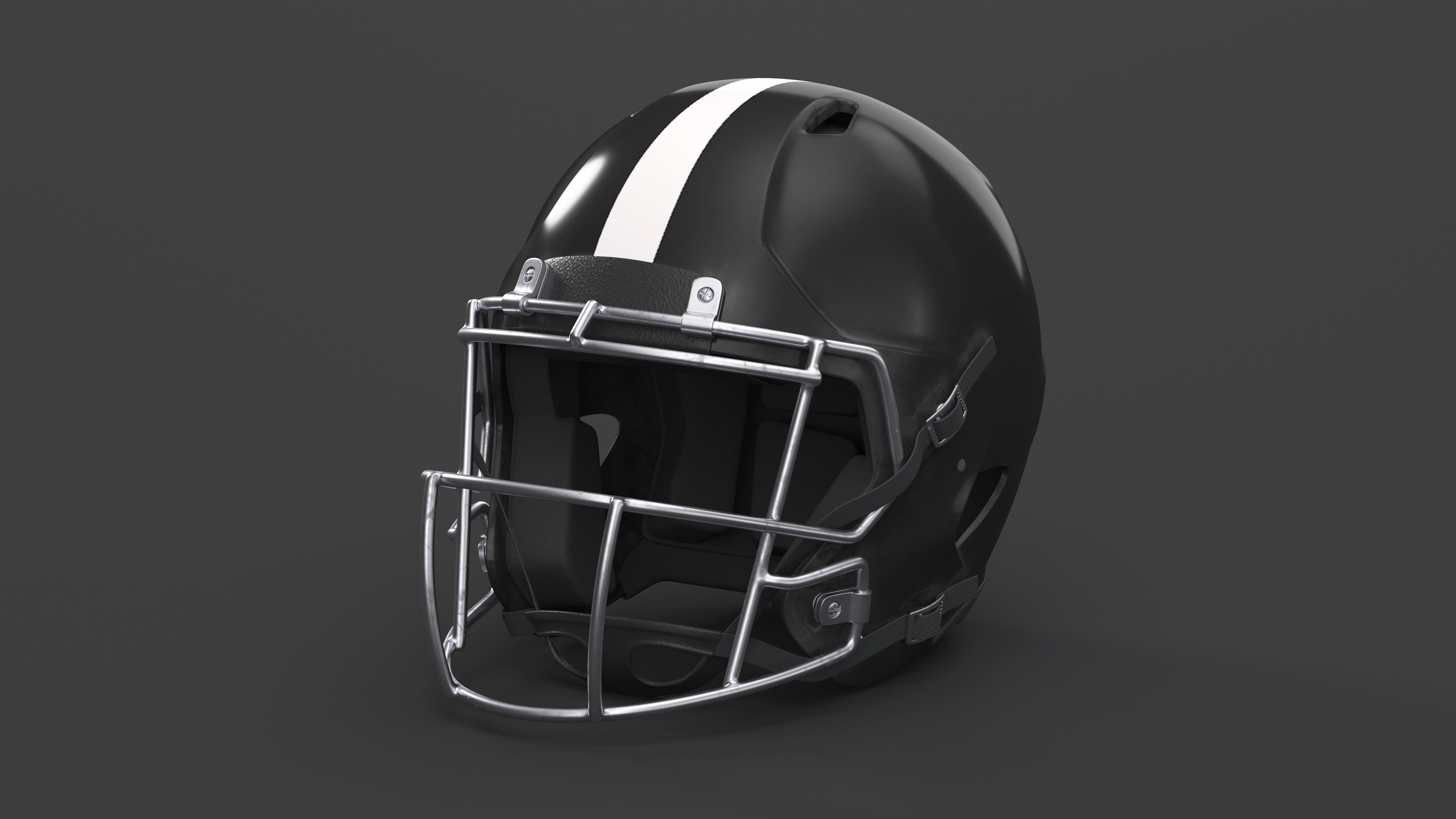 Helmet Black American Football Player 3D