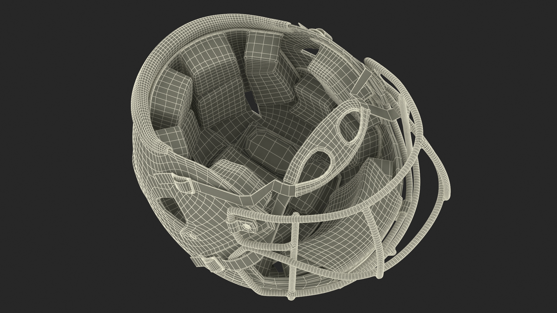 Helmet Black American Football Player 3D