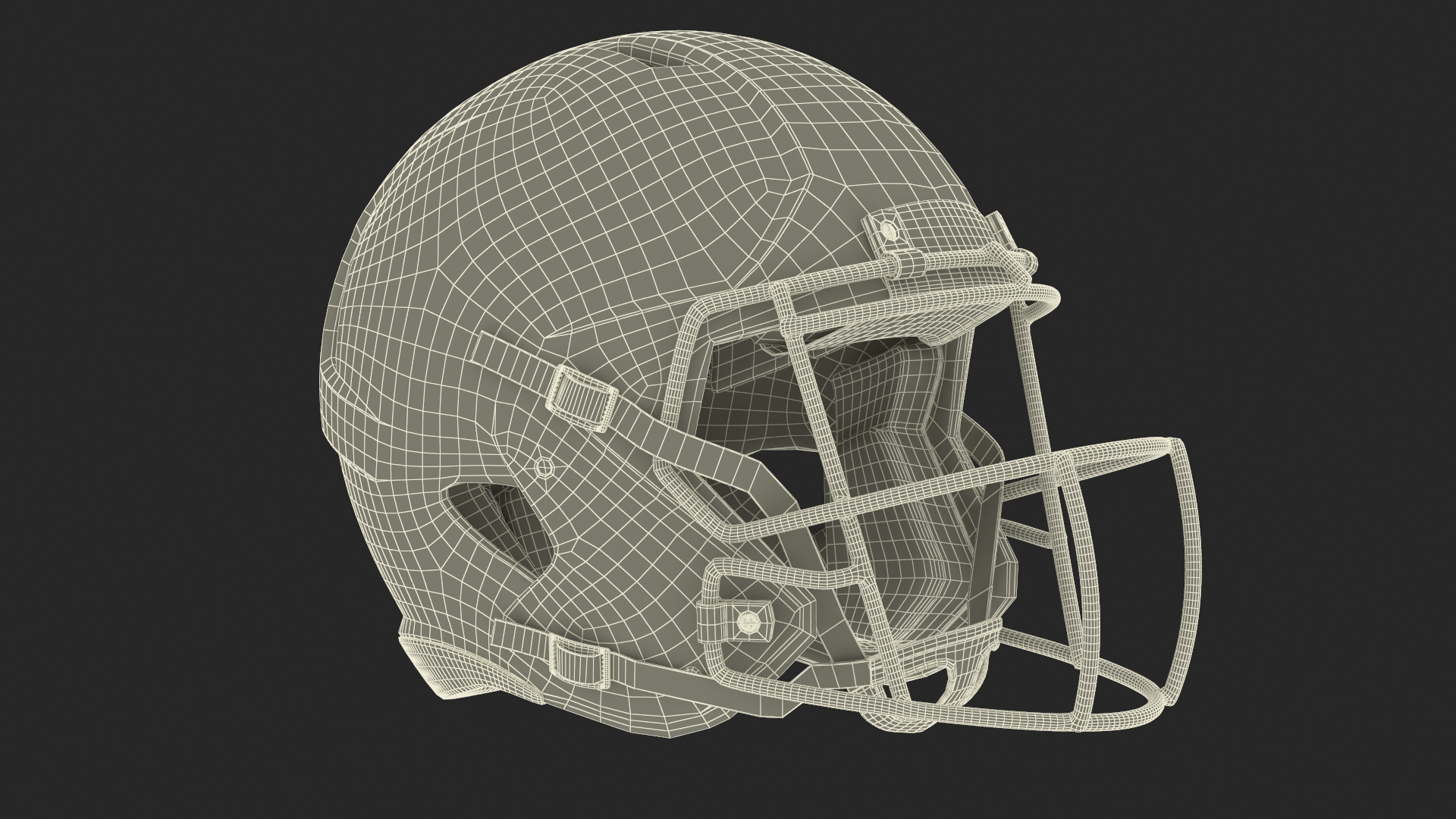 Helmet Black American Football Player 3D