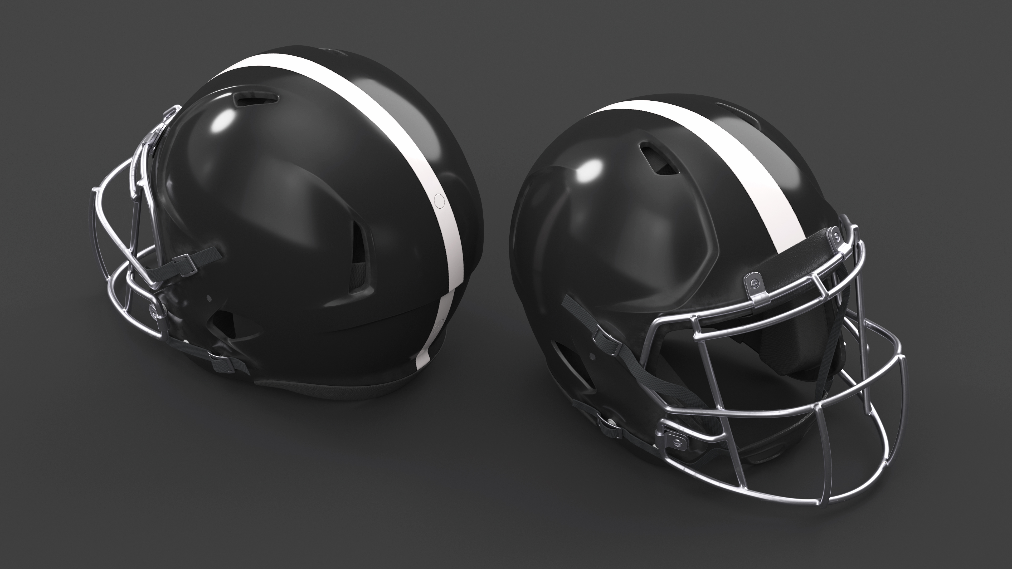 Helmet Black American Football Player 3D
