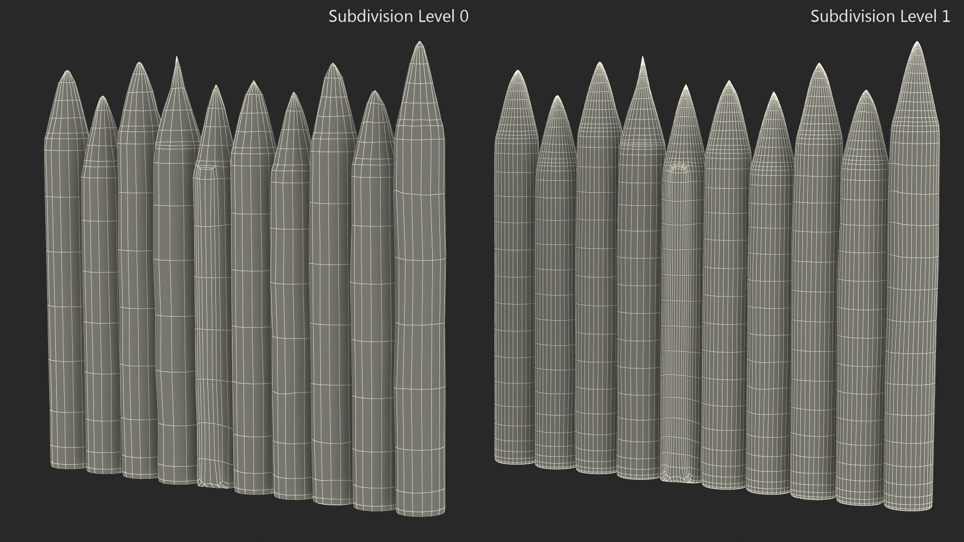 3D model Old Wooden Stockade Fence
