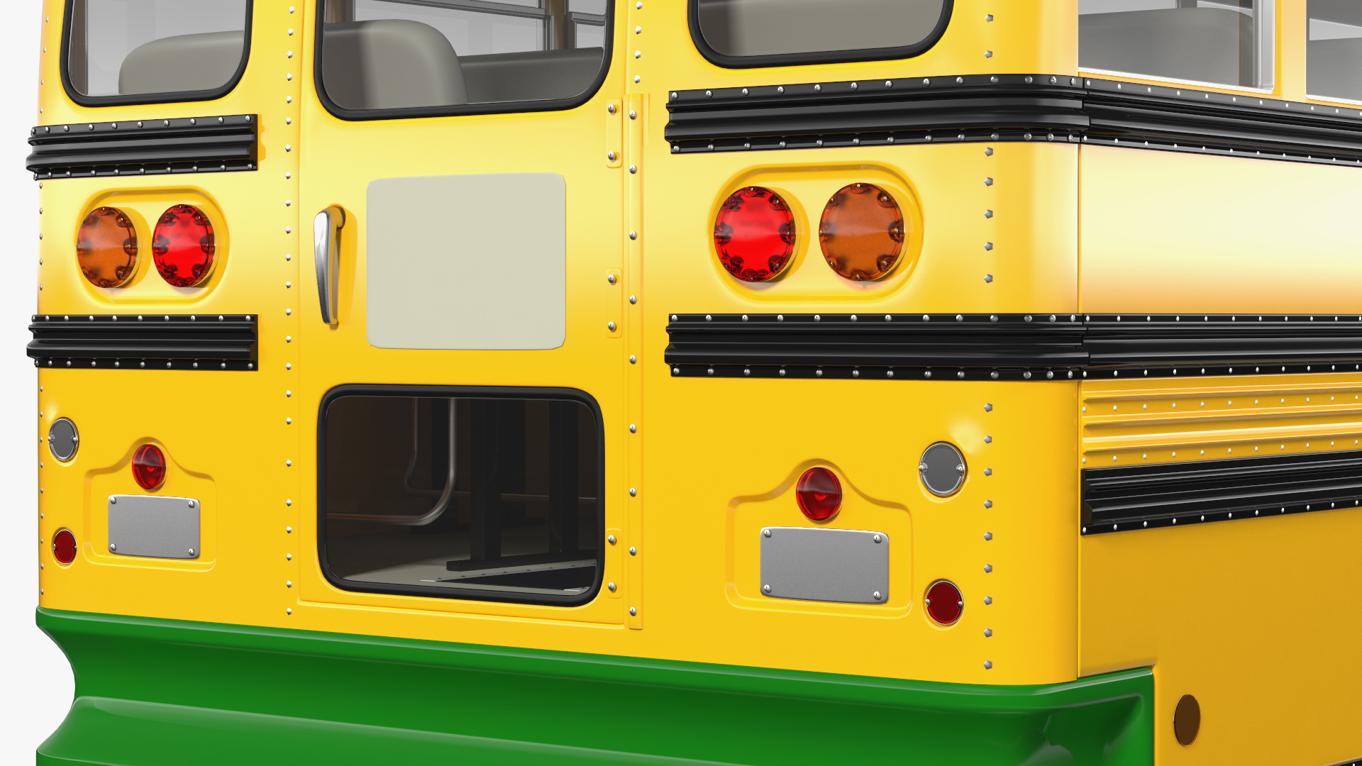3D Electric Blue Bird Vision School Bus Rigged model