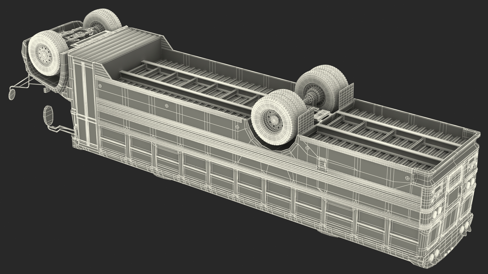 3D Electric Blue Bird Vision School Bus Rigged model