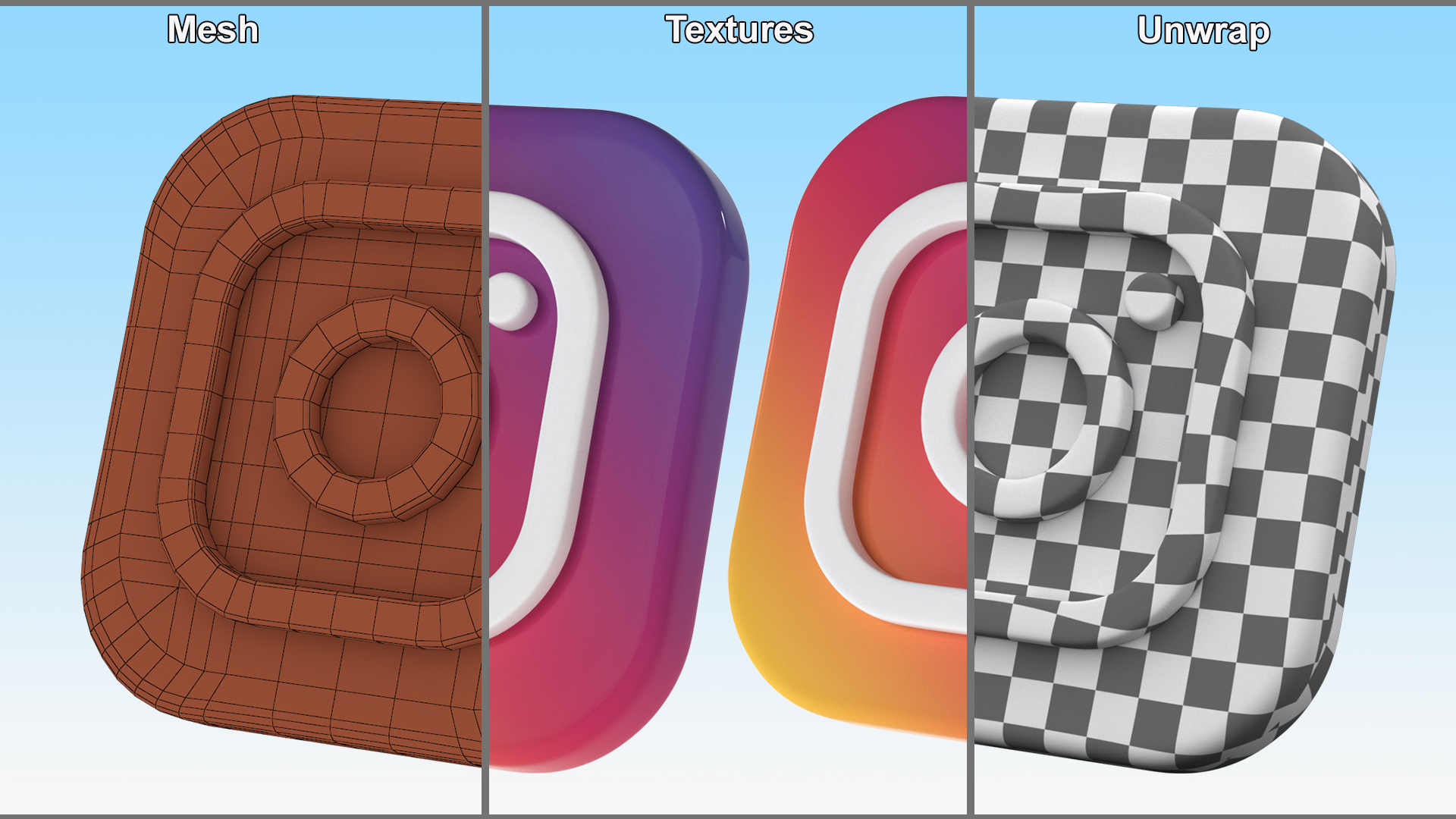 Instagram Social Media Icon 3D