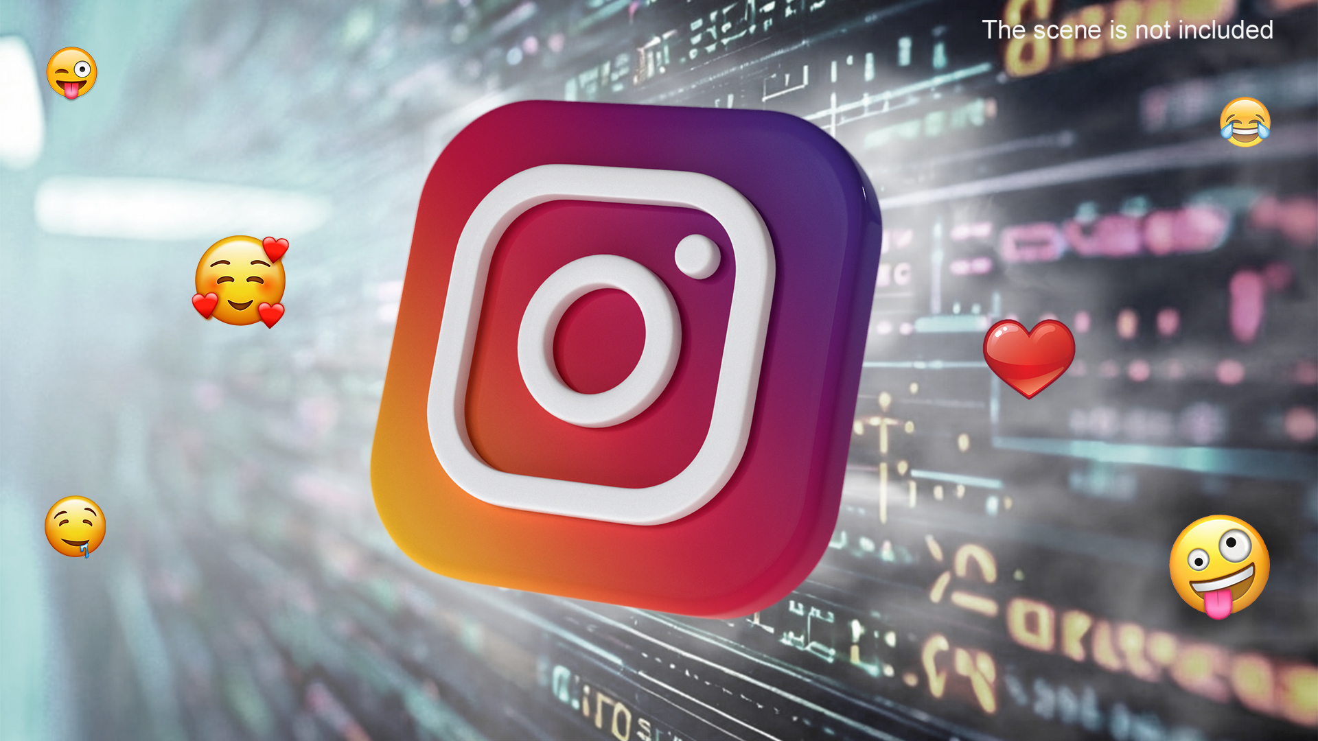 Instagram Social Media Icon 3D