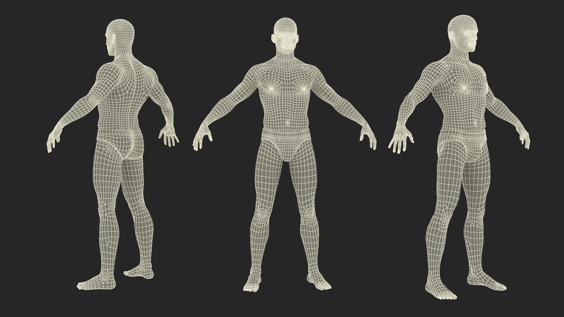 3D Fit Male Human Figure A-pose model