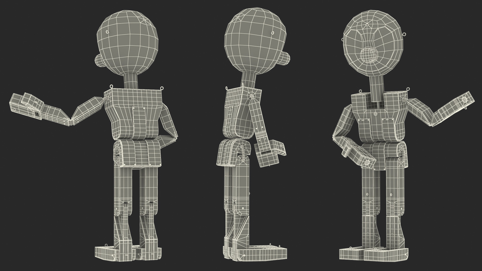 3D Dirty Wood Character Shows