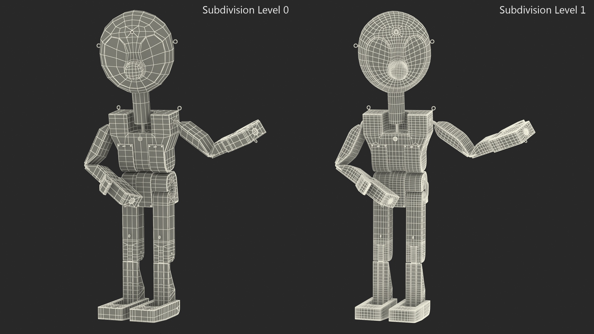3D Dirty Wood Character Shows