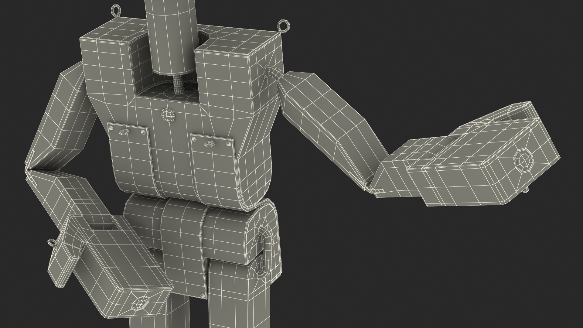 3D Dirty Wood Character Shows