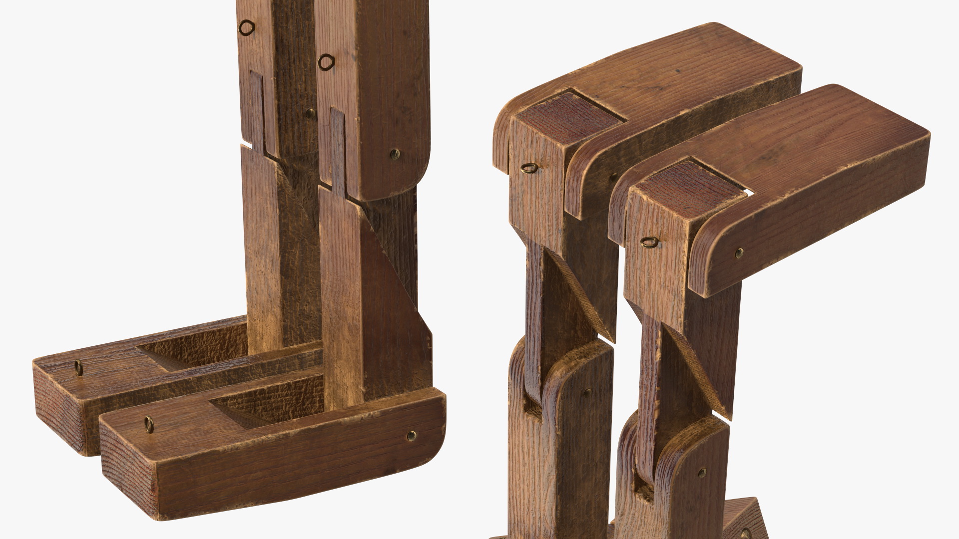 3D Dirty Wood Character Shows
