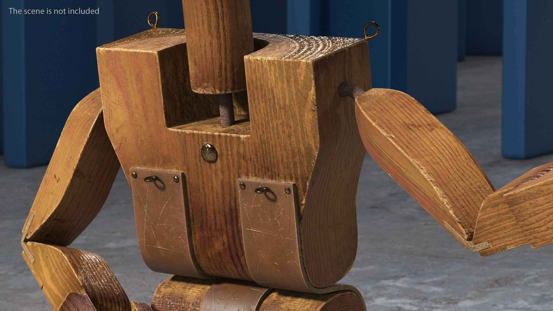 3D Dirty Wood Character Shows