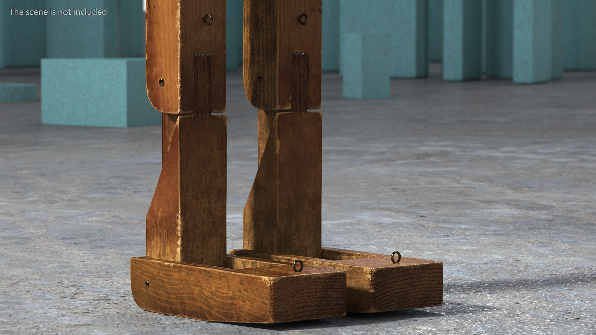 3D Dirty Wood Character Shows
