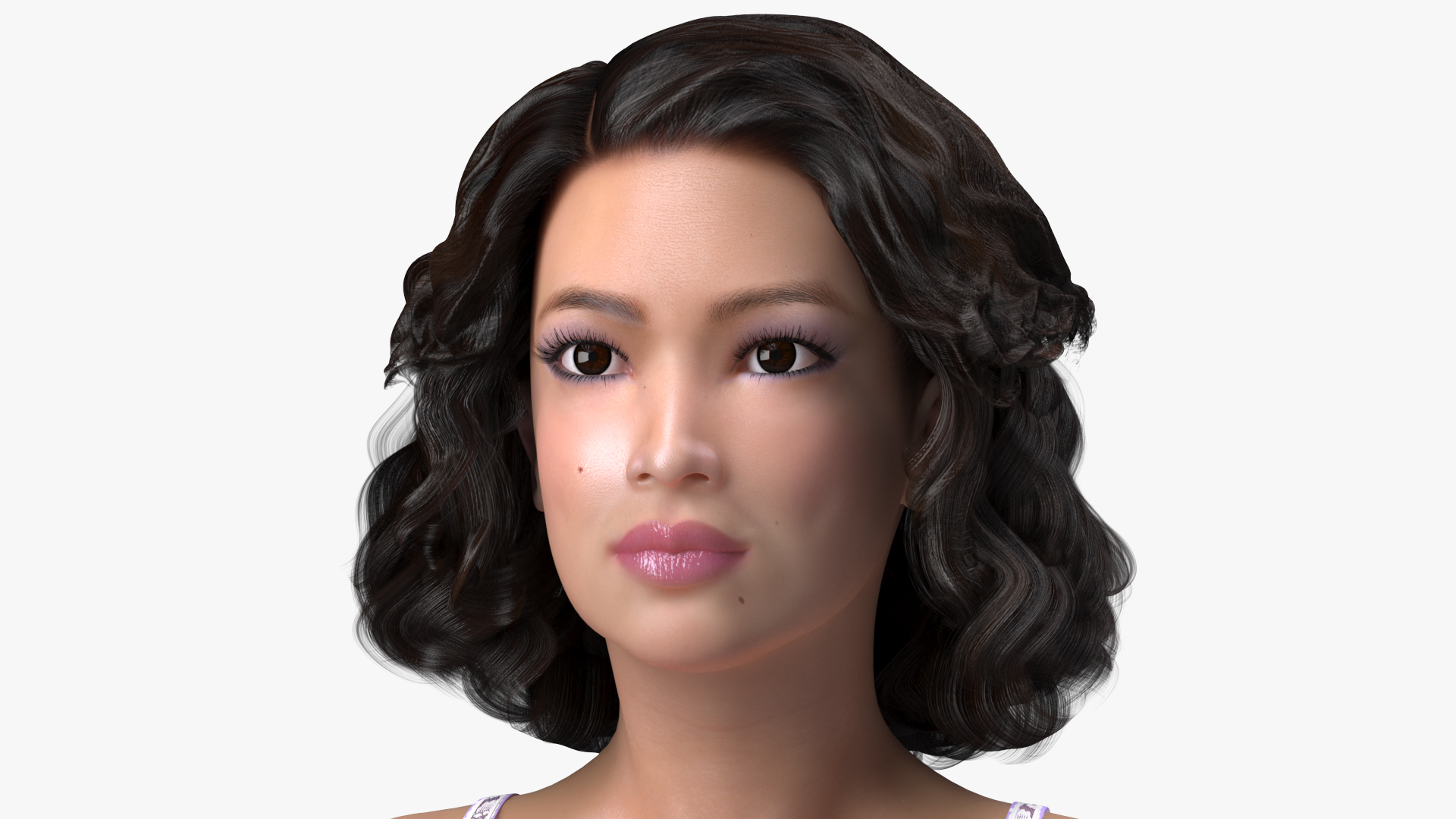 3D model Asian Woman in Lingerie Rigged