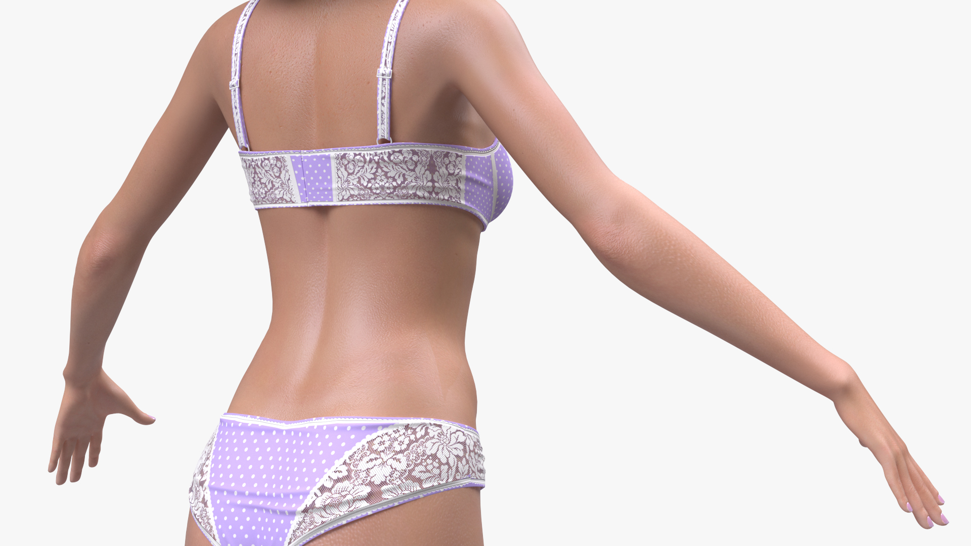 3D model Asian Woman in Lingerie Rigged