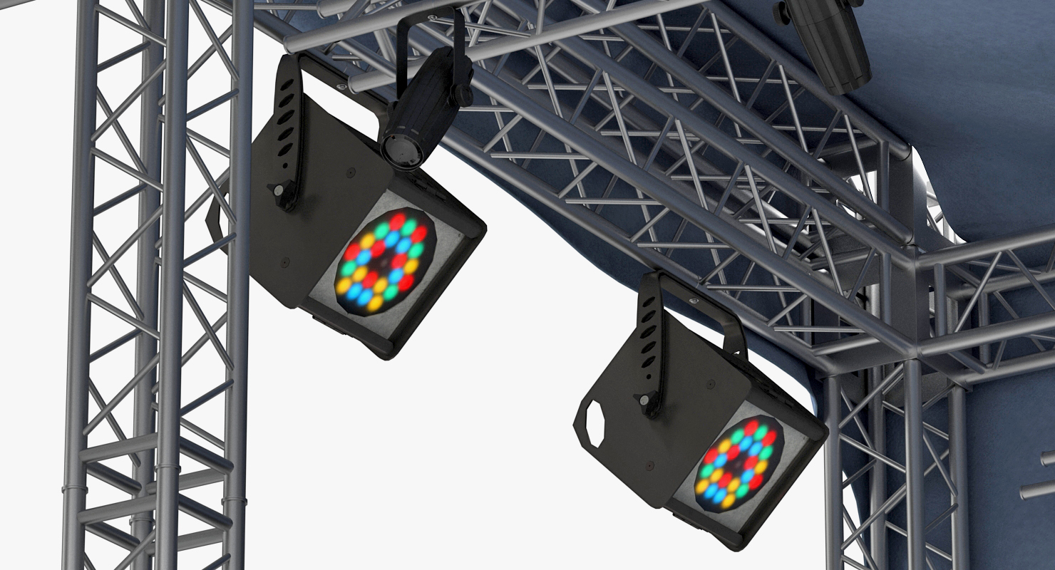 3D Outdoor Concert Stage with Equipment