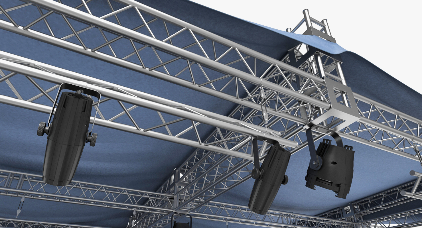 3D Outdoor Concert Stage with Equipment