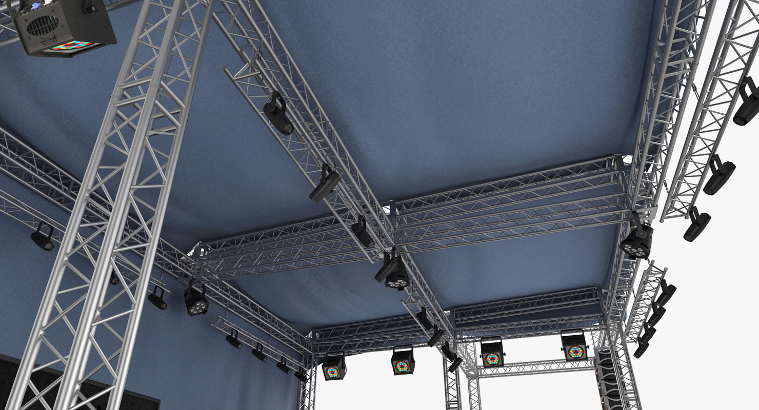 3D Outdoor Concert Stage with Equipment