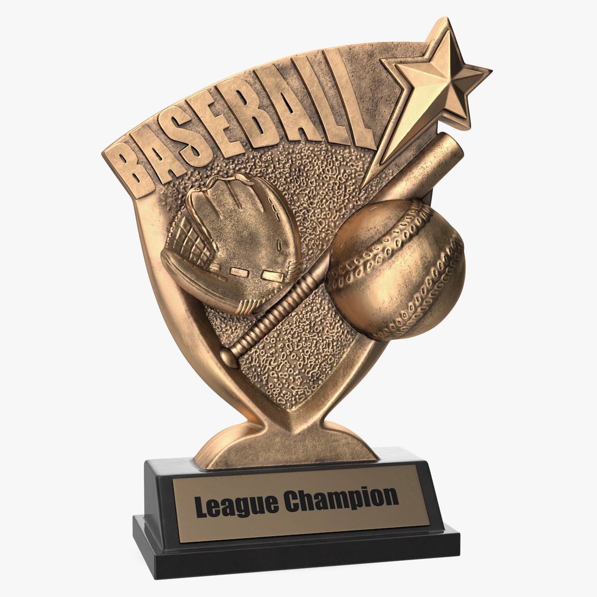 Baseball Trophy 3D Model, view 4