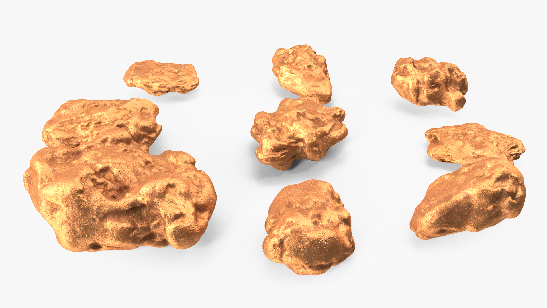 3D Metallic Minerals Copper Set model