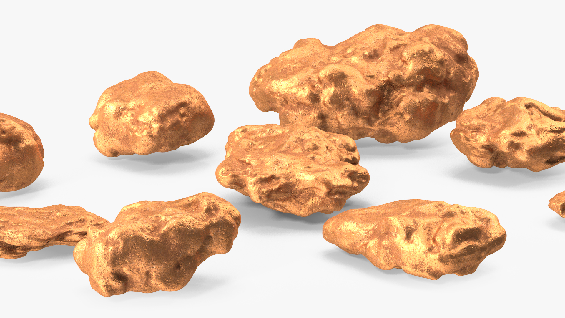 3D Metallic Minerals Copper Set model