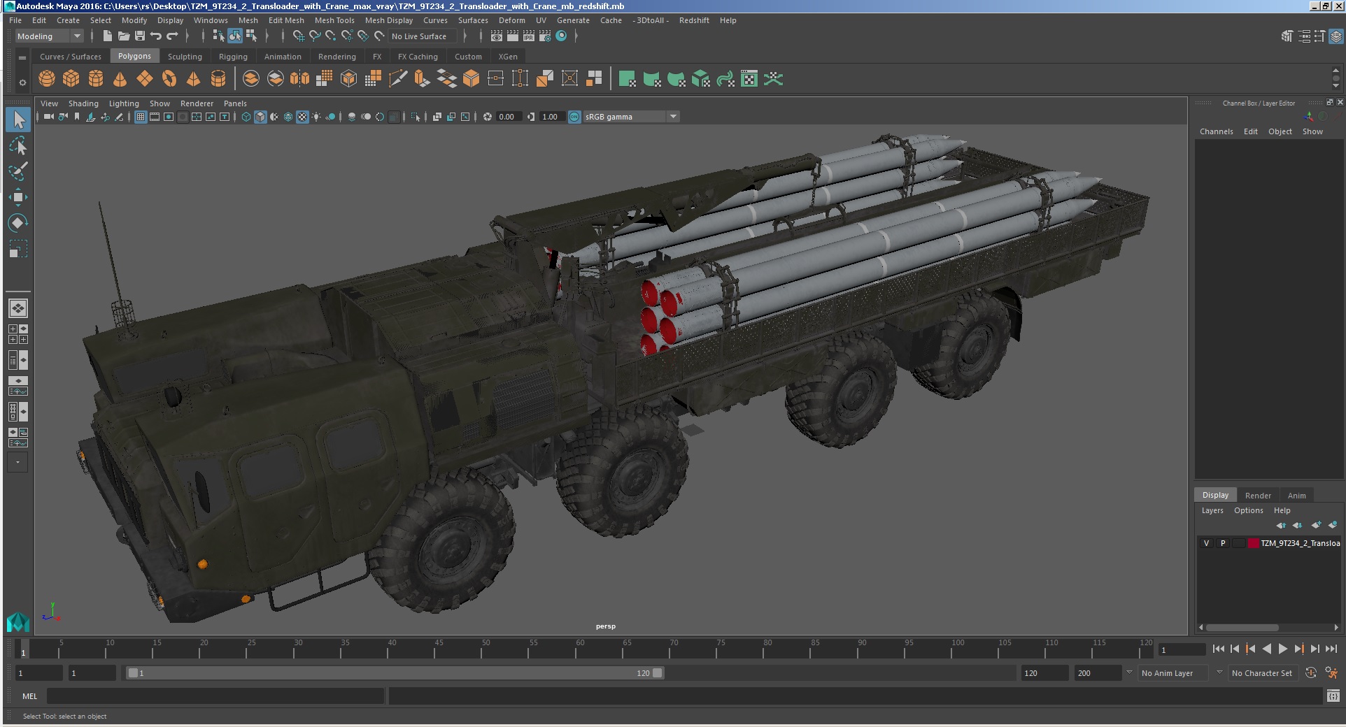 TZM 9T234 2 Transloader with Crane 3D model