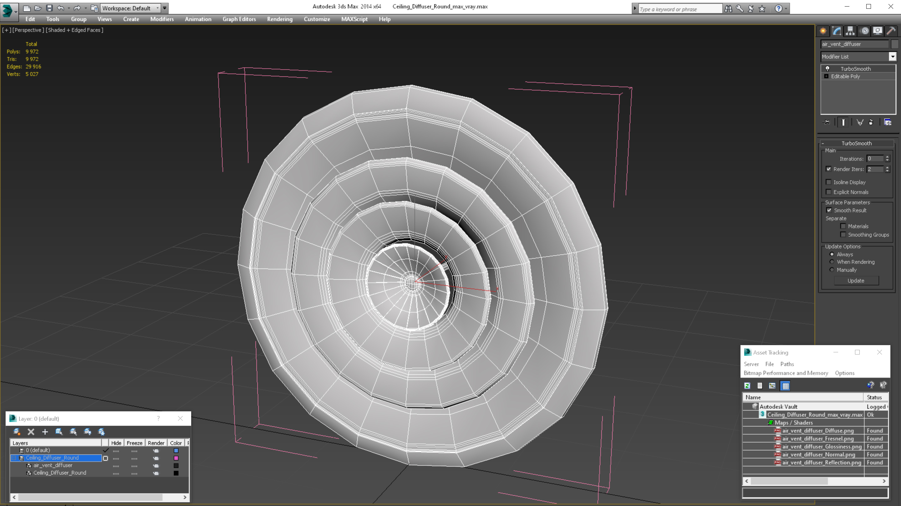 Ceiling Diffuser Round 3D