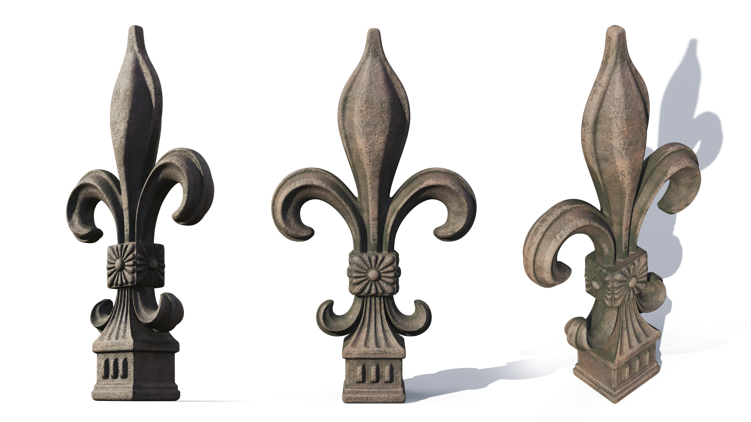 Aged Heraldic Lily Tip 3D