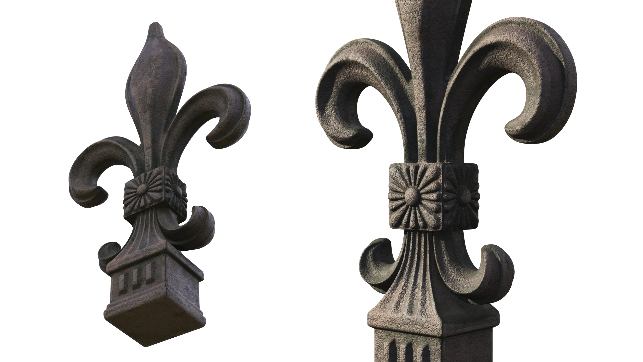 Aged Heraldic Lily Tip 3D