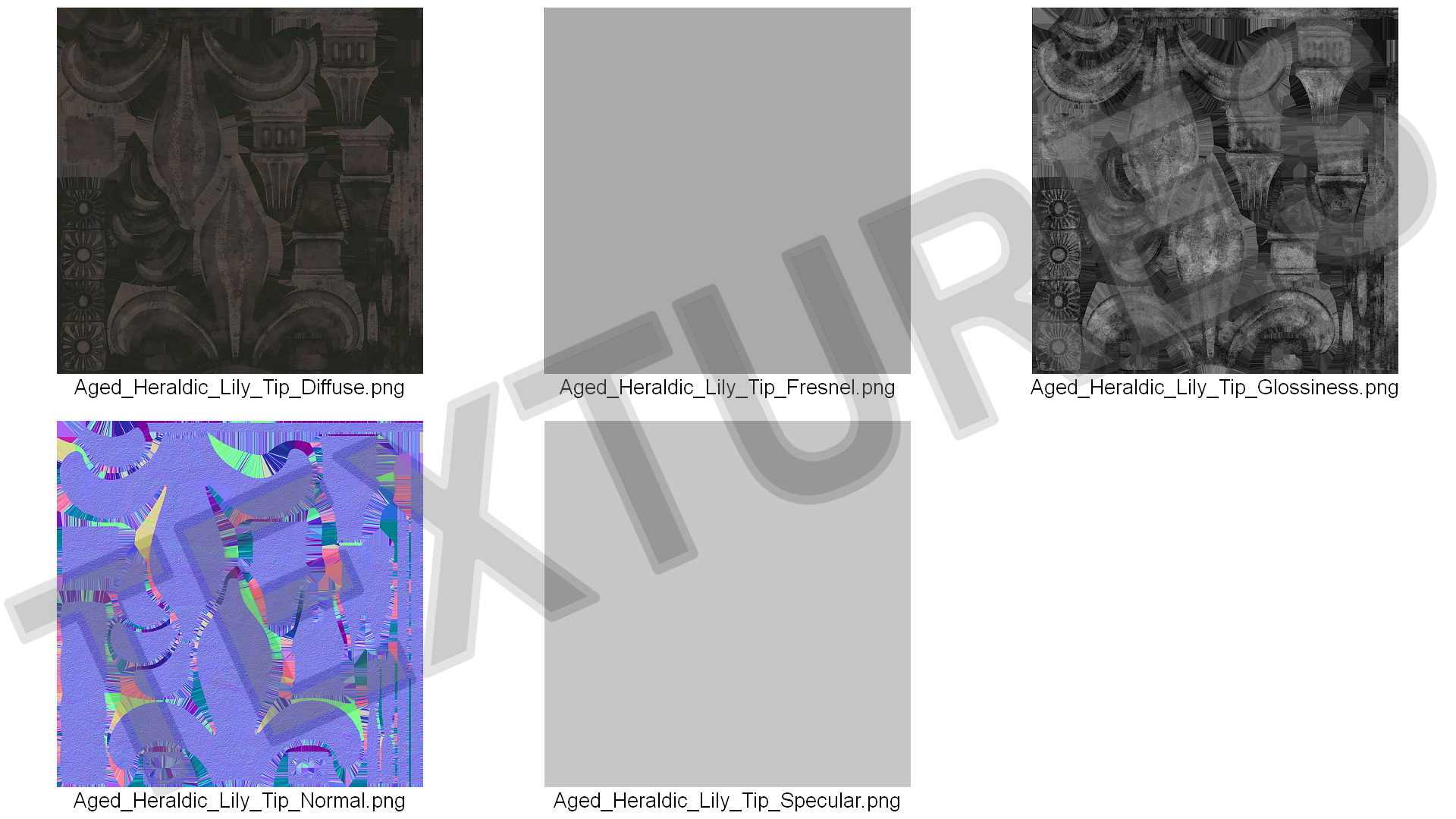 Aged Heraldic Lily Tip 3D