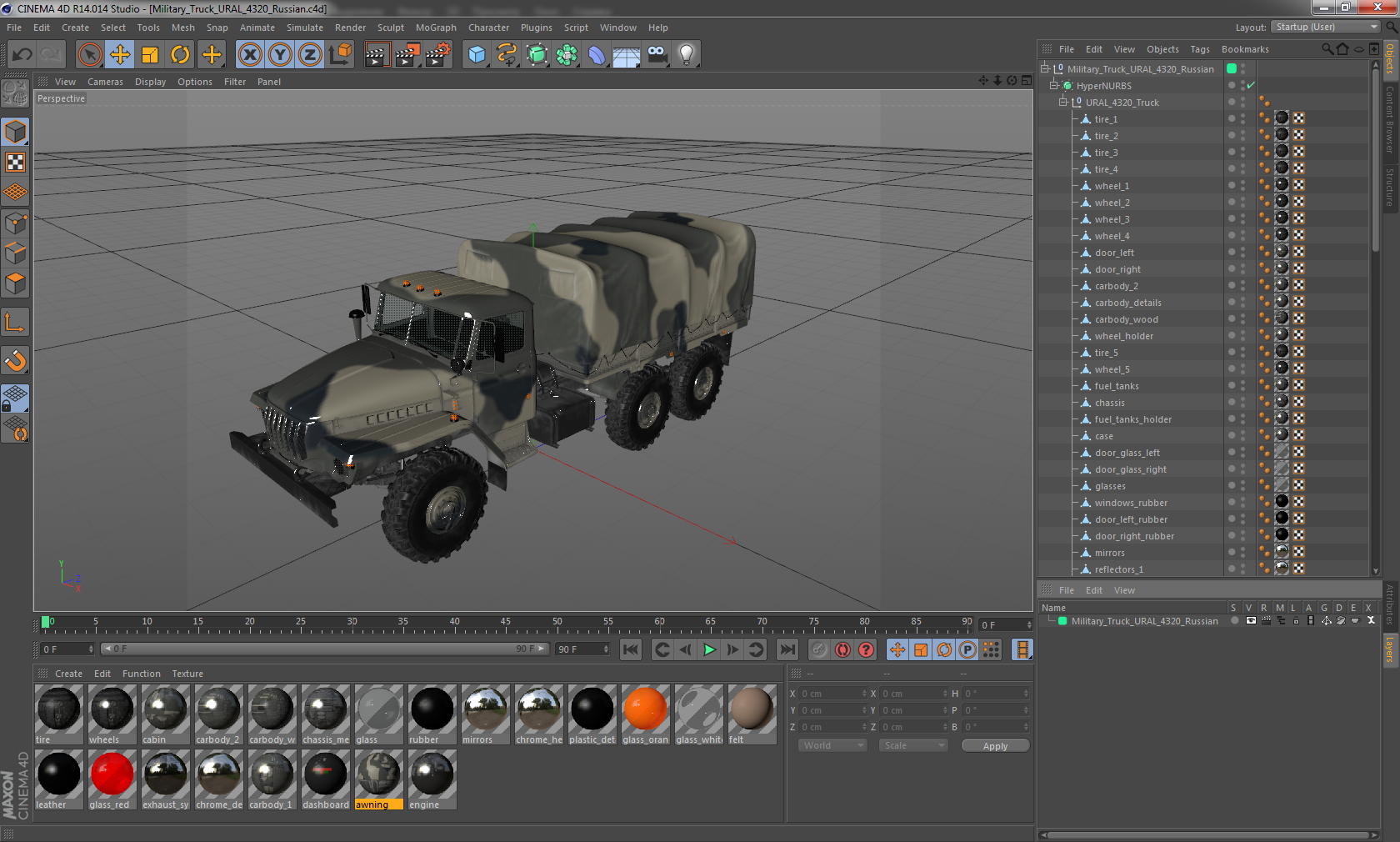 Military Truck URAL 4320 Russian 3D