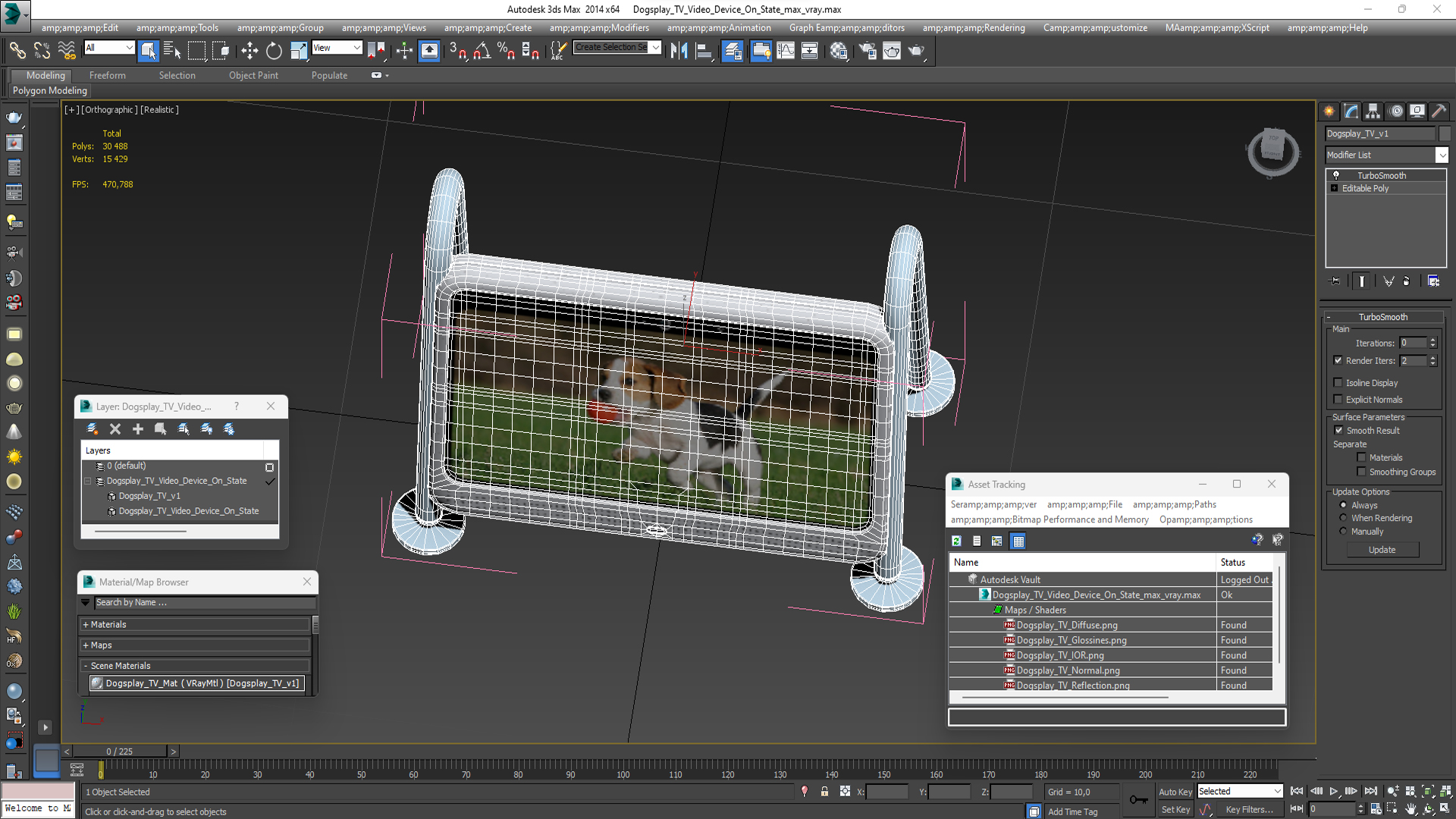 3D Dogsplay TV Video Device On State model