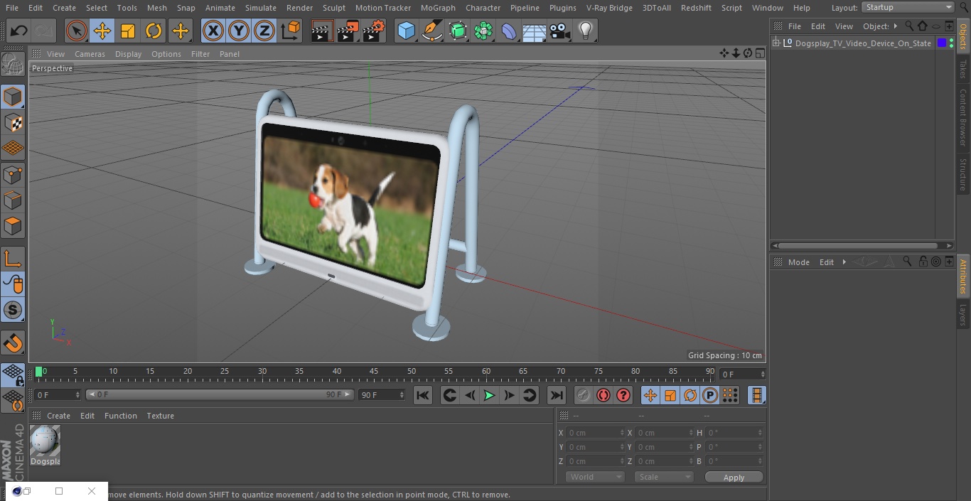 3D Dogsplay TV Video Device On State model