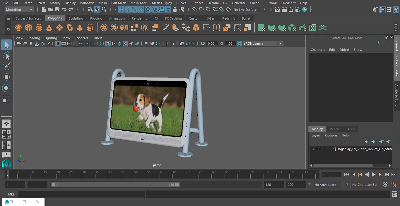 3D Dogsplay TV Video Device On State model