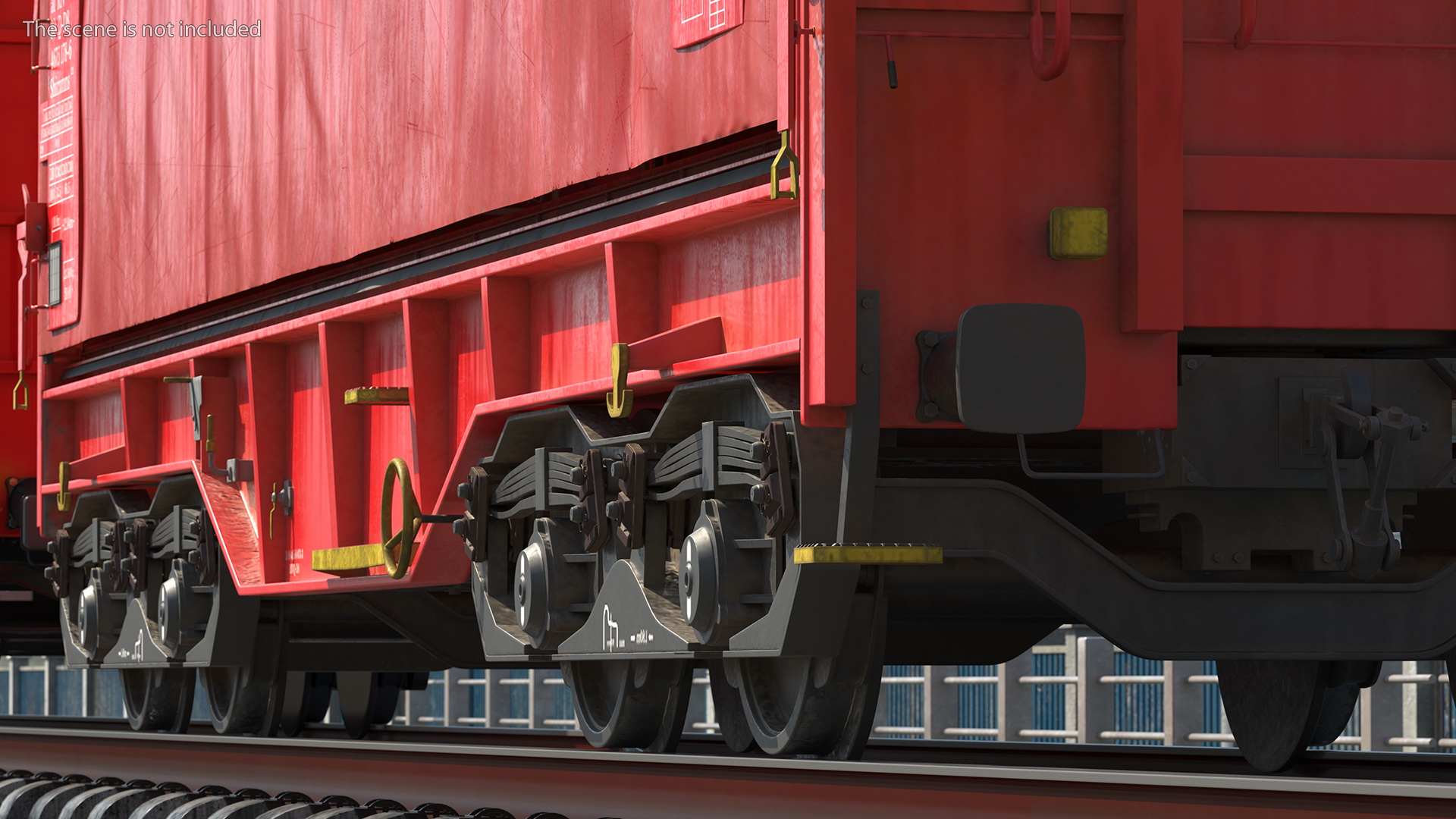 DB Cargo Coil Transporter Tarpaulin Freight Wagon Closed Dirty 3D