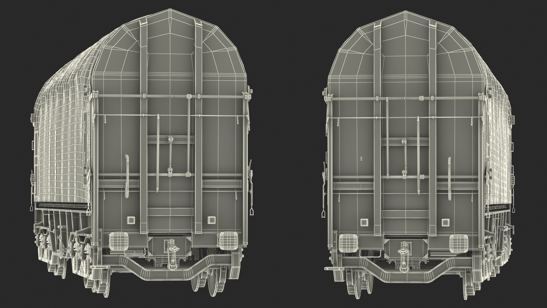 DB Cargo Coil Transporter Tarpaulin Freight Wagon Closed Dirty 3D