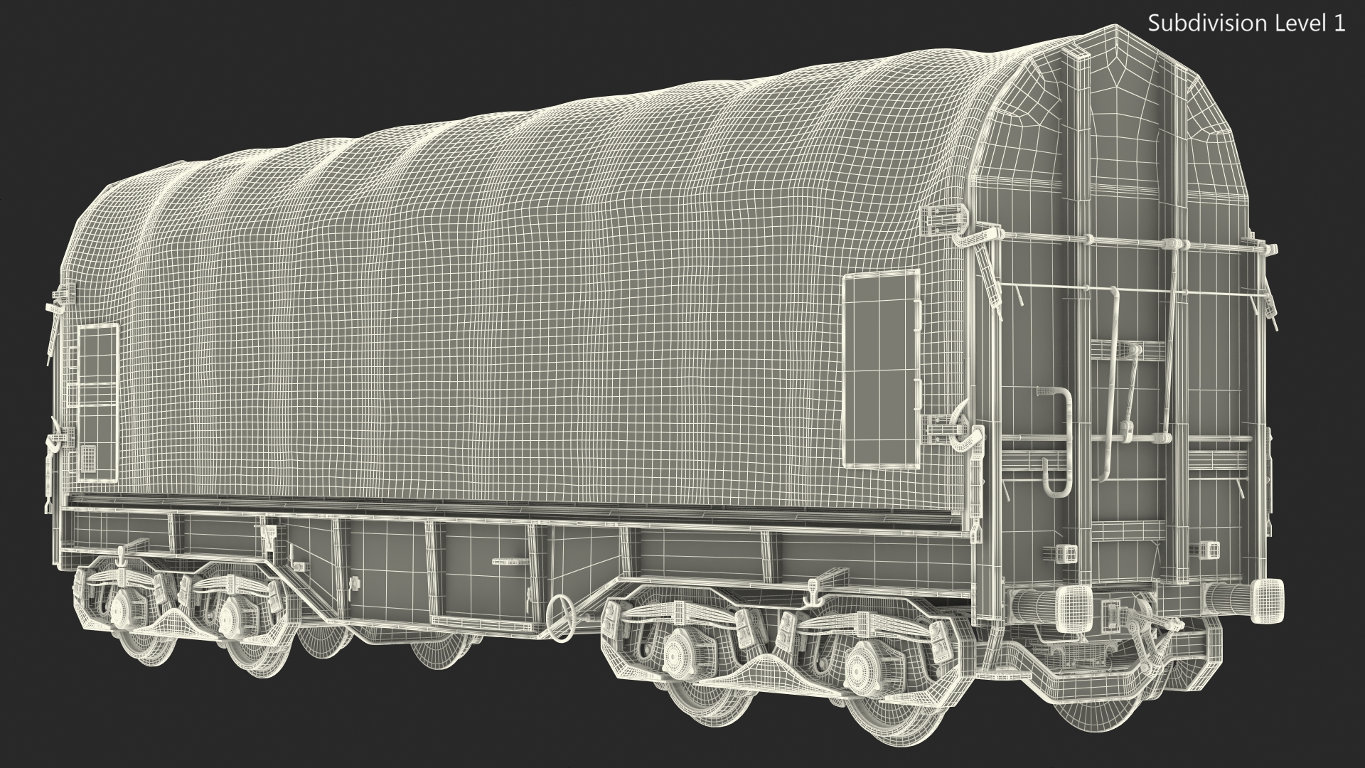 DB Cargo Coil Transporter Tarpaulin Freight Wagon Closed Dirty 3D