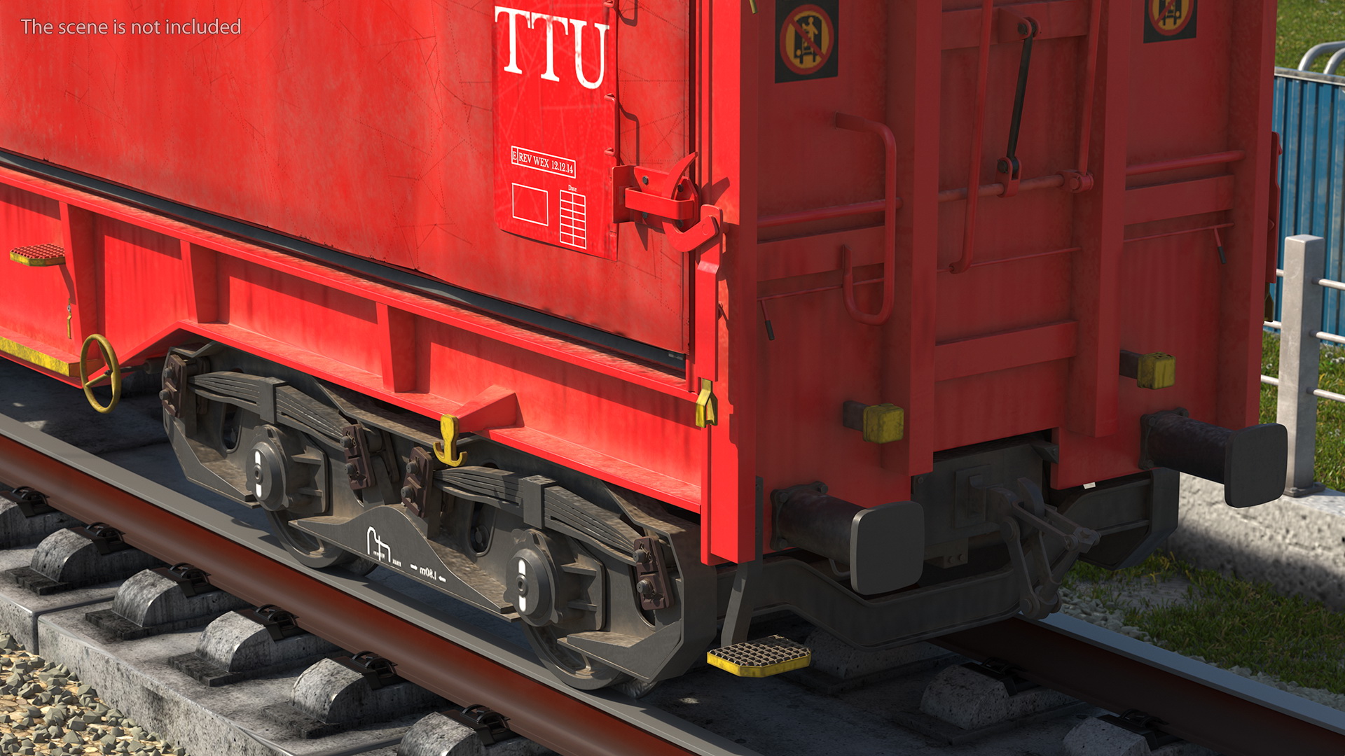 DB Cargo Coil Transporter Tarpaulin Freight Wagon Closed Dirty 3D