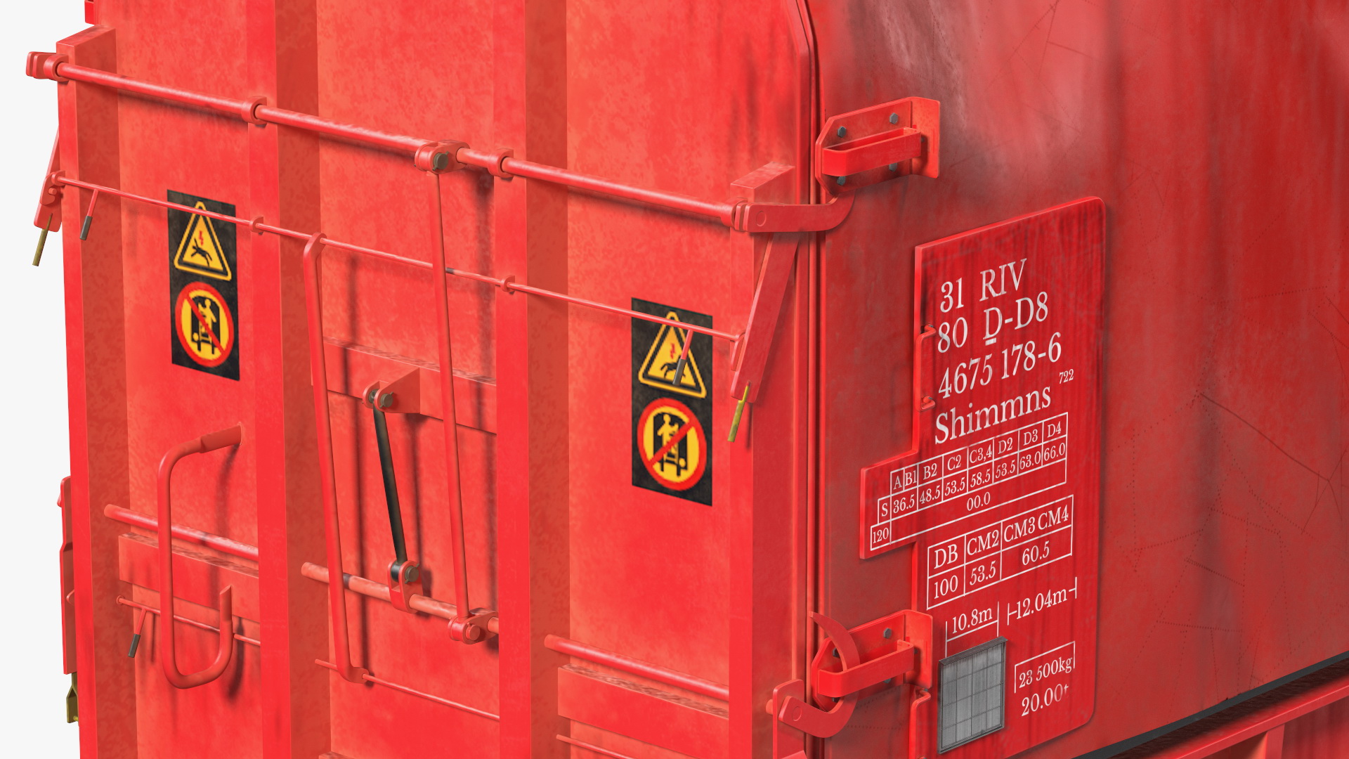 DB Cargo Coil Transporter Tarpaulin Freight Wagon Closed Dirty 3D