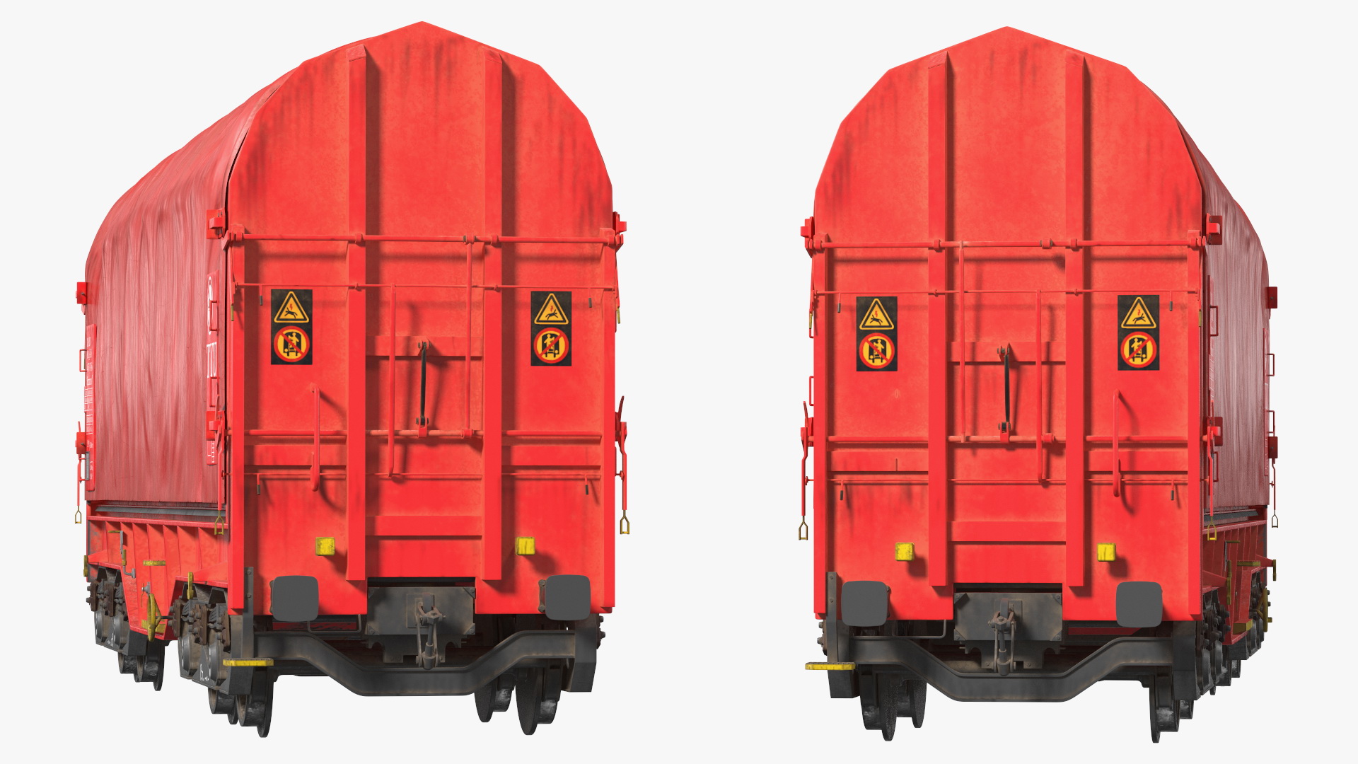 DB Cargo Coil Transporter Tarpaulin Freight Wagon Closed Dirty 3D