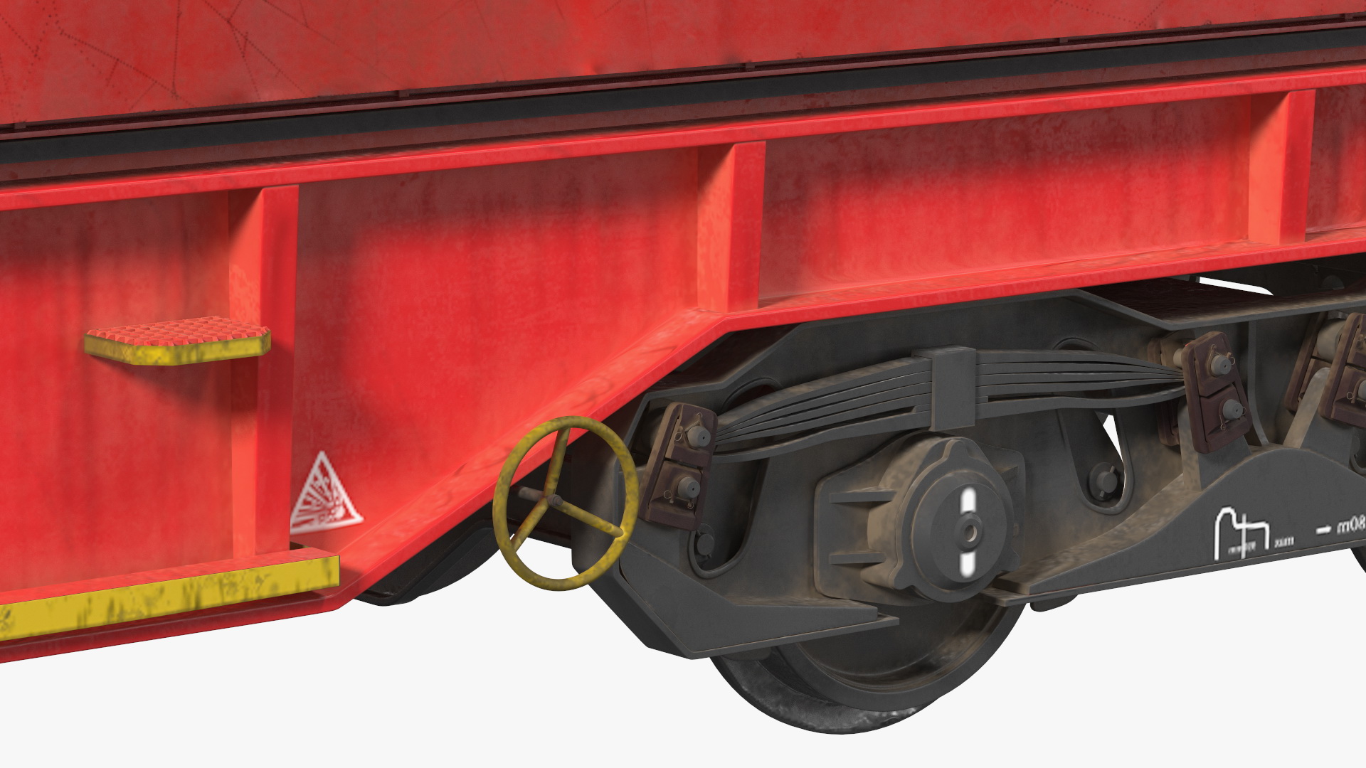 DB Cargo Coil Transporter Tarpaulin Freight Wagon Closed Dirty 3D