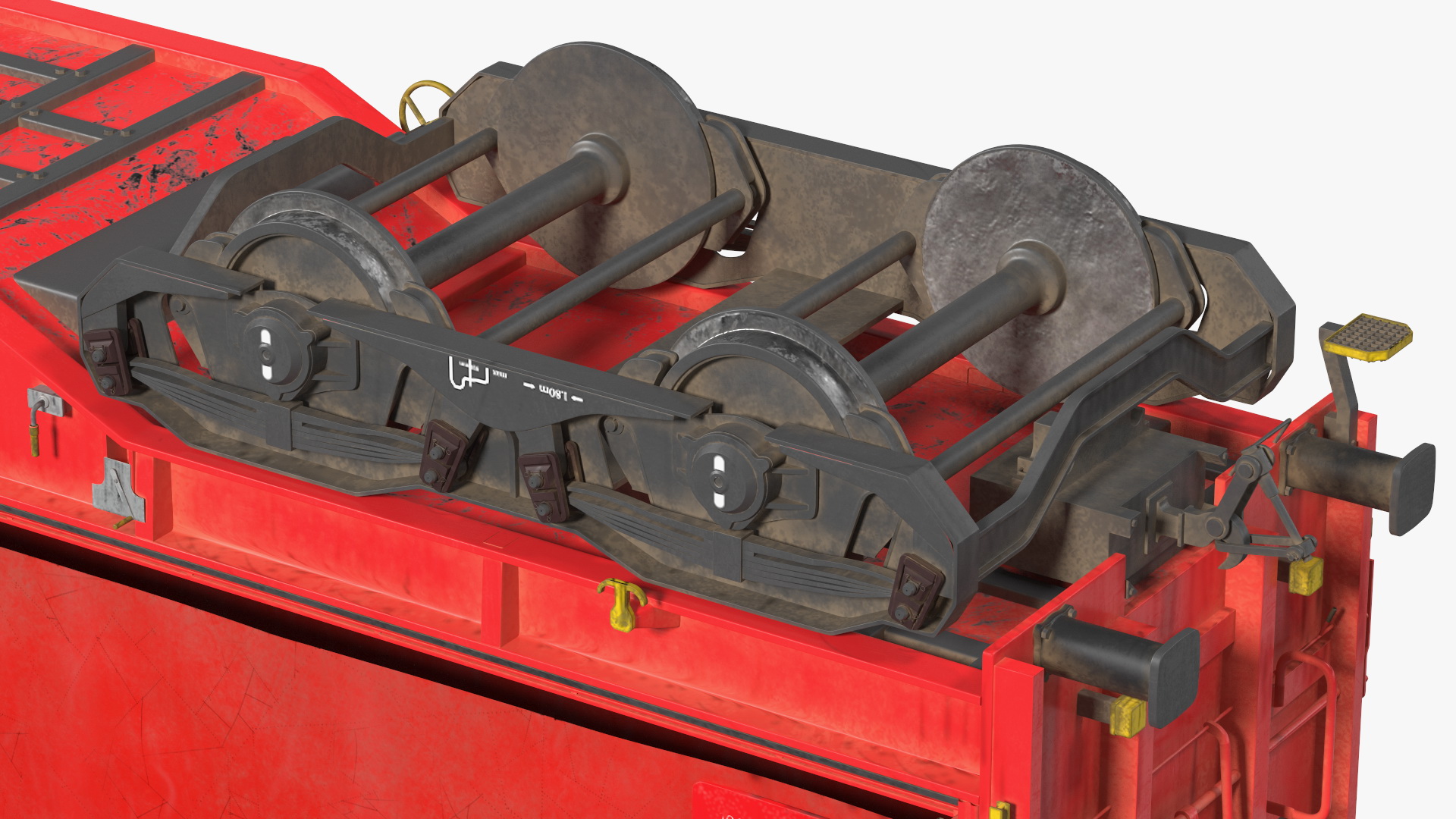 DB Cargo Coil Transporter Tarpaulin Freight Wagon Closed Dirty 3D