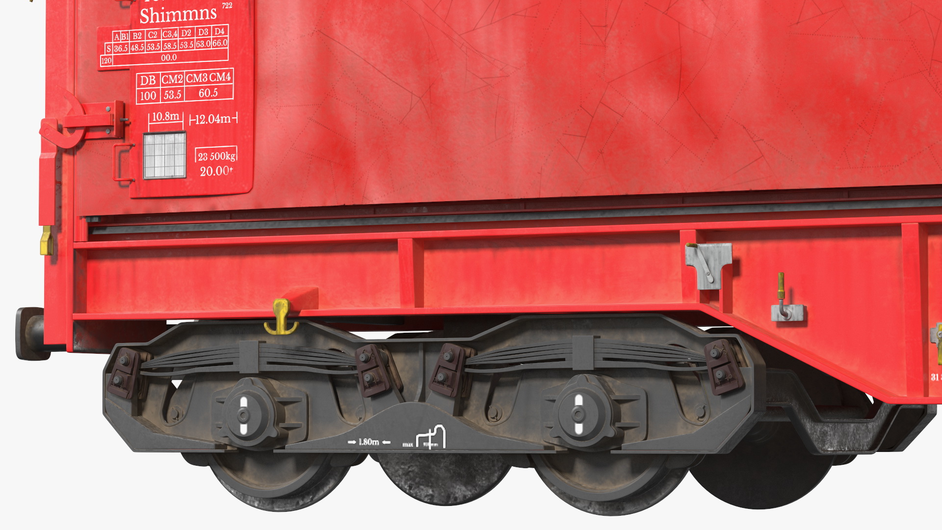 DB Cargo Coil Transporter Tarpaulin Freight Wagon Closed Dirty 3D