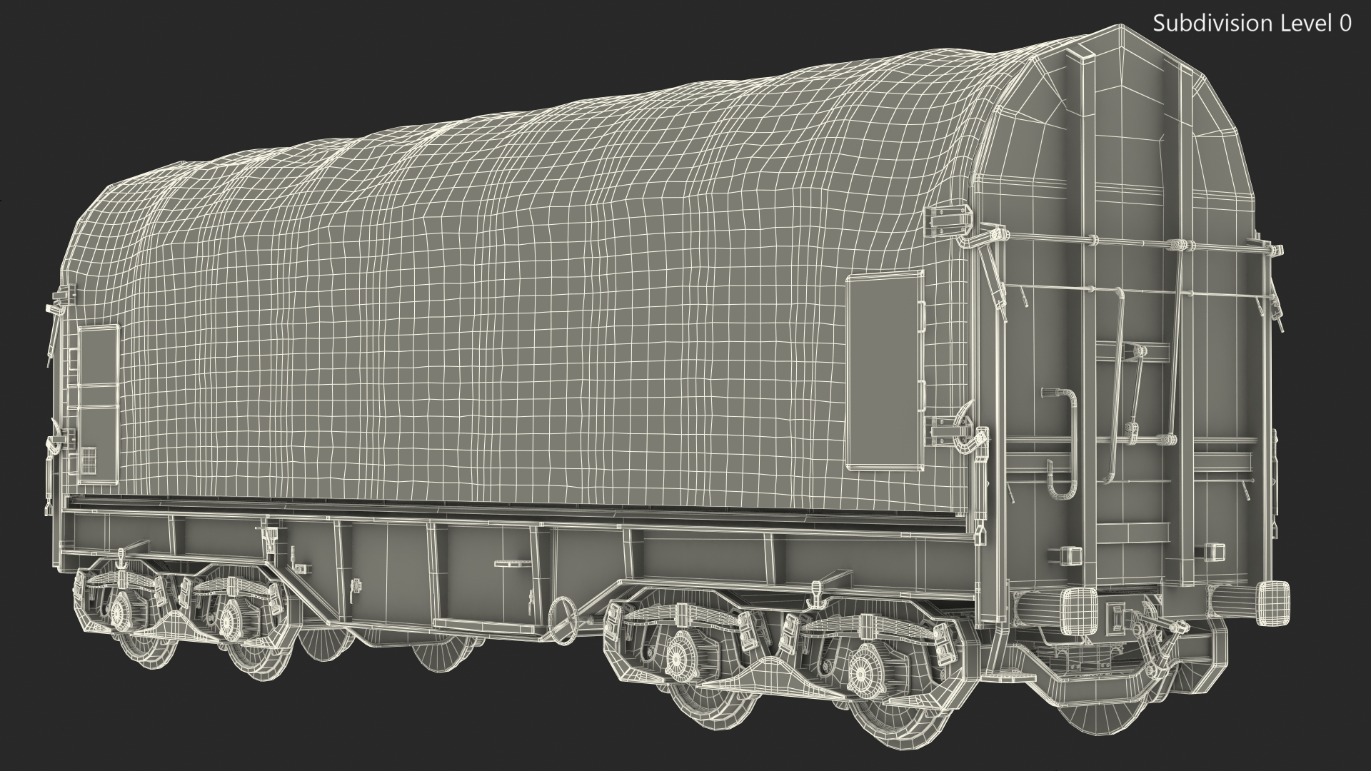 DB Cargo Coil Transporter Tarpaulin Freight Wagon Closed Dirty 3D